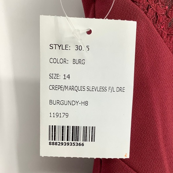 NEW! Dessy Collection Size 14 Sleeveless Lace Back Trumpet Gown $278 msrp I21-10 - Picture 10 of 10